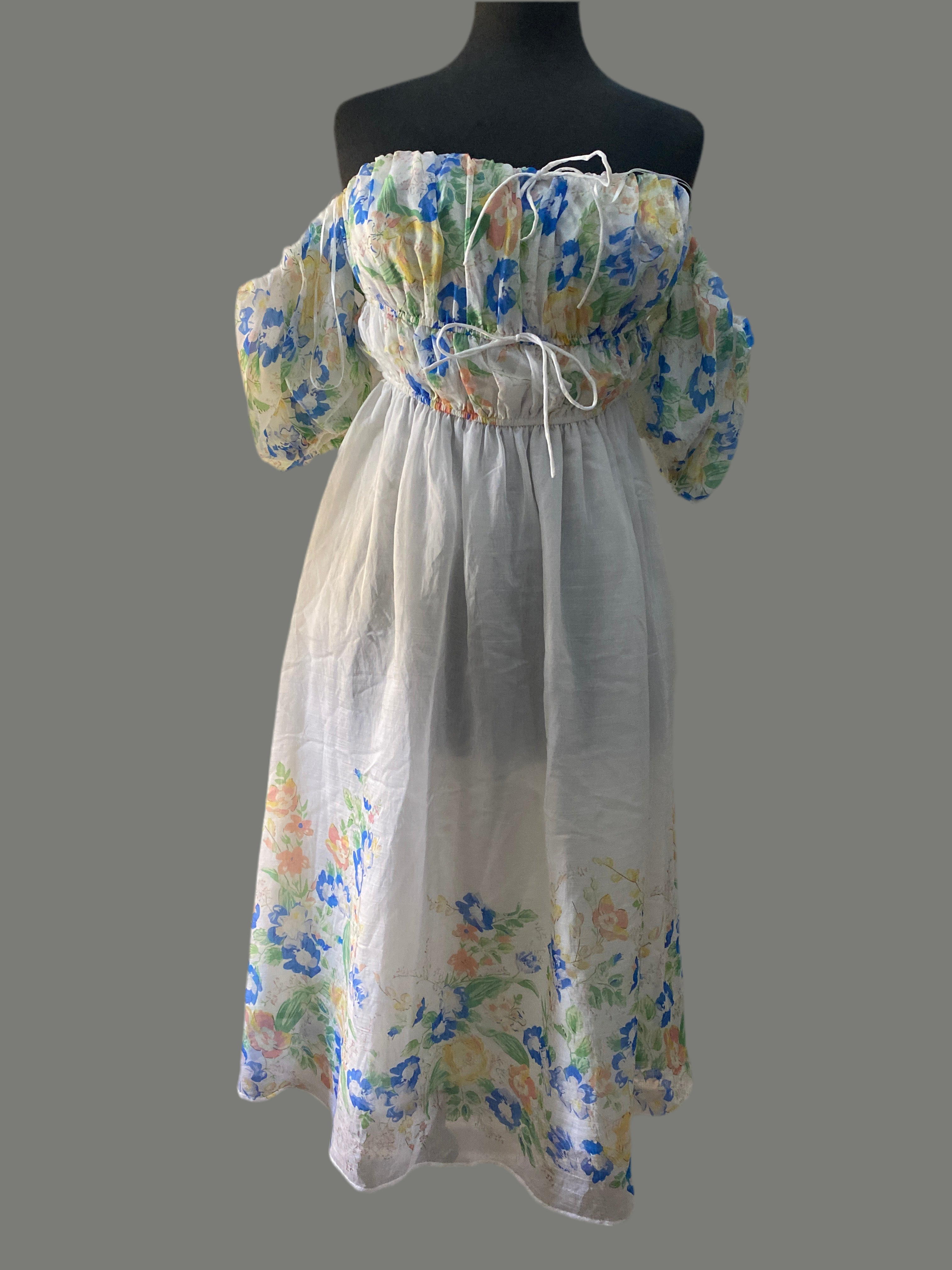En Saison sundress with underlying slip with 100 percent London silk